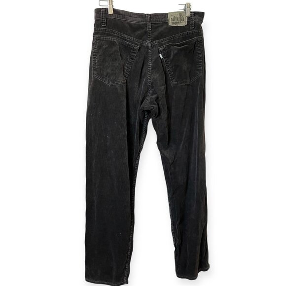 Levi's Silver Tab Corduroy Pants Mens 33x32 Relaxed Gray Y2K 90s Straight Leg - Picture 1 of 12